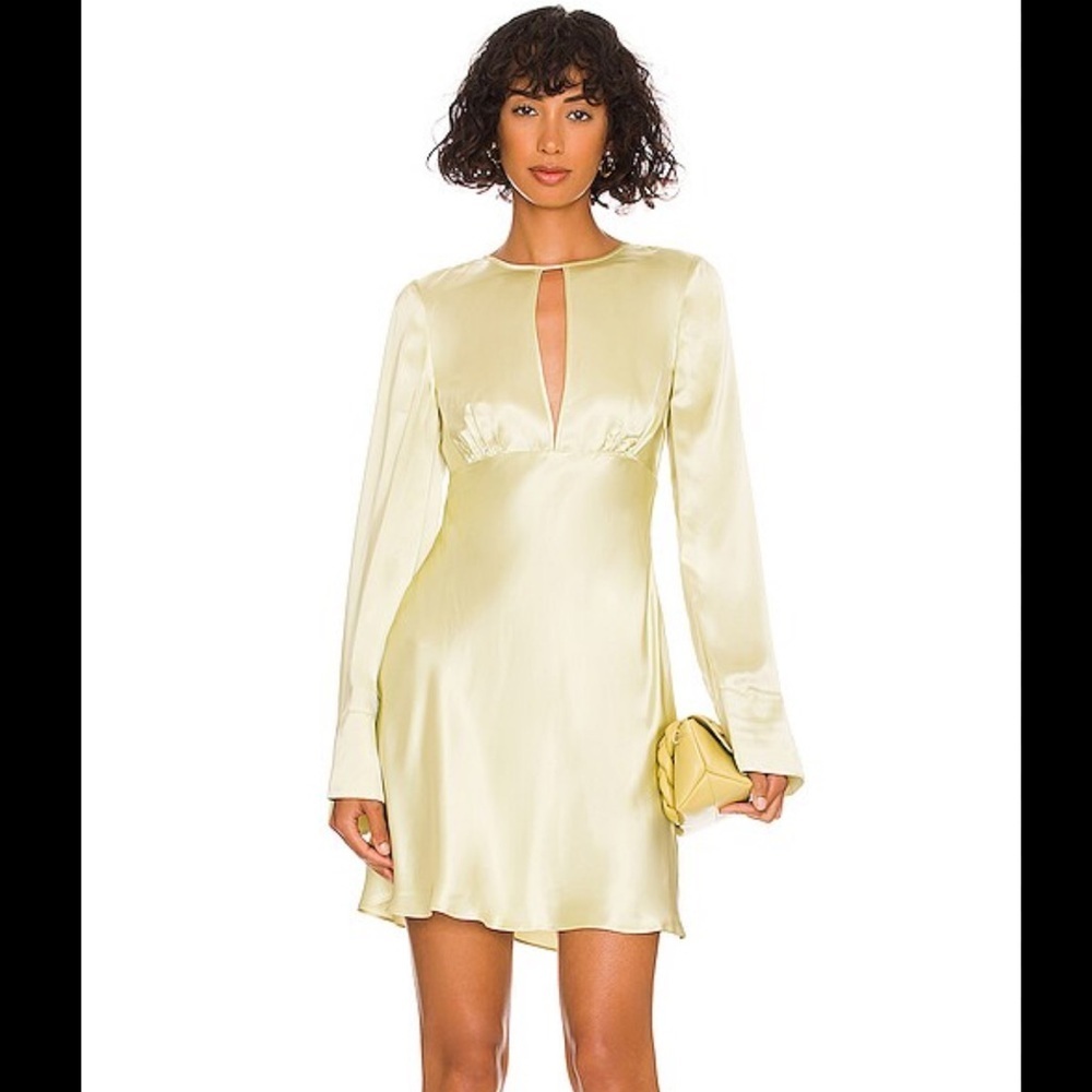 Weekend Stories Light Green Tatiana Long Sleeve Dress